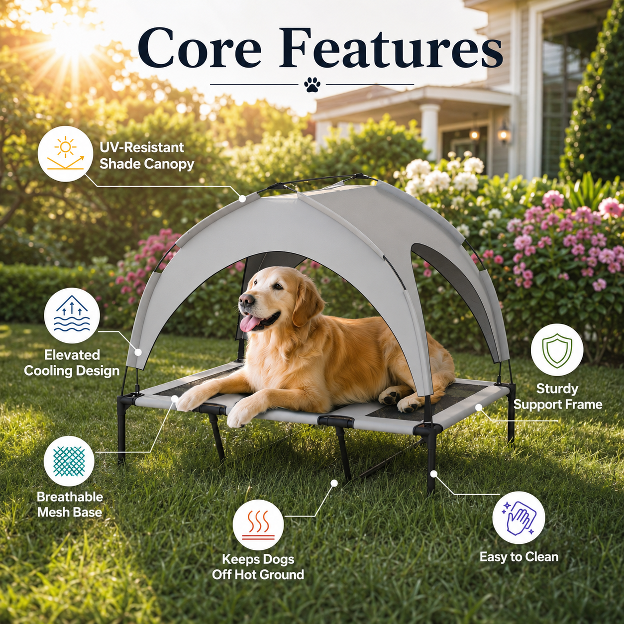 PawBreeze ShadePro Cooling Bed